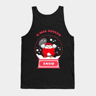 Xmas Season Snow Penguin (Red) Tank Top